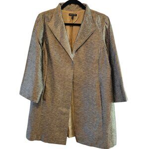 EILEEN FISHER SIZE MEDIUM SILK BLEND METALLIC TEXTURED BLAZER COAT SHIMMER